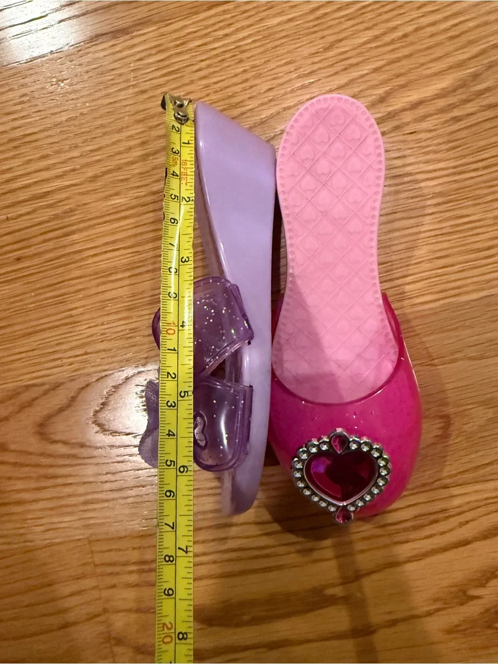 Toddler Kids Pink & Purple heels Jelly Slide Sandals with Heart & Bow Accents